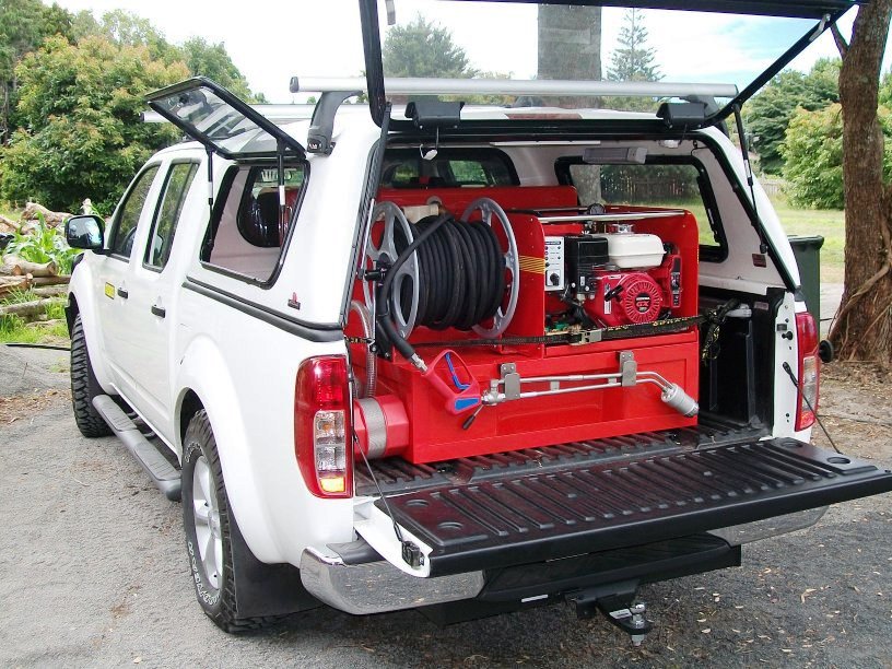 600 litre tank unit in pick-up truck in New Zealand